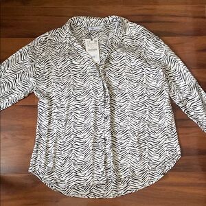 Zara Black and White Button Down Shirt
